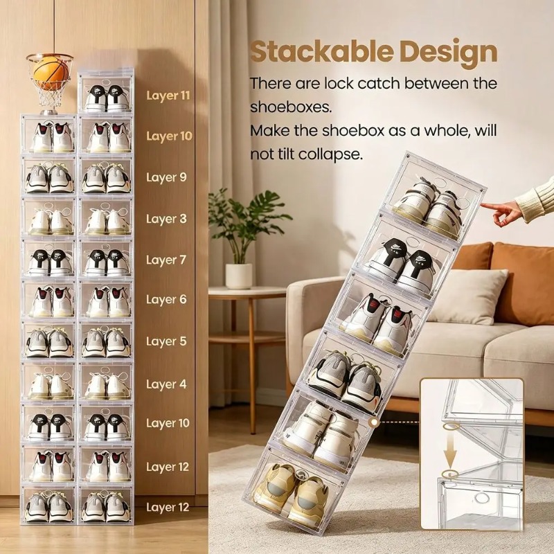 Pack Shoe Boxes Clear Plastic  - Shoe Box Display review and price