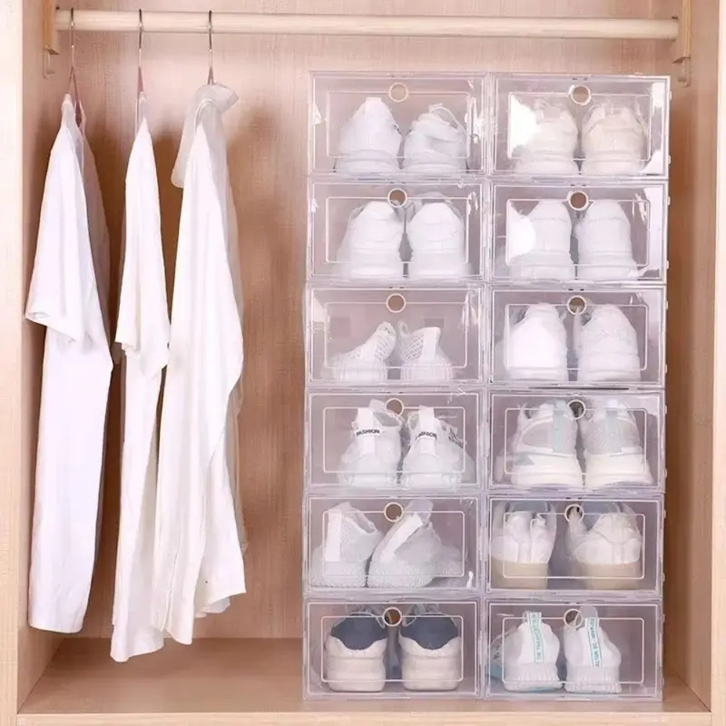 6Pcs Transparent Plastic Shoe  - Shoe Box Display review and price