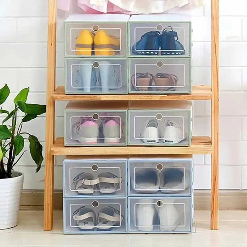 6Pcs Transparent Plastic Shoe  - Shoe Box Display review and price