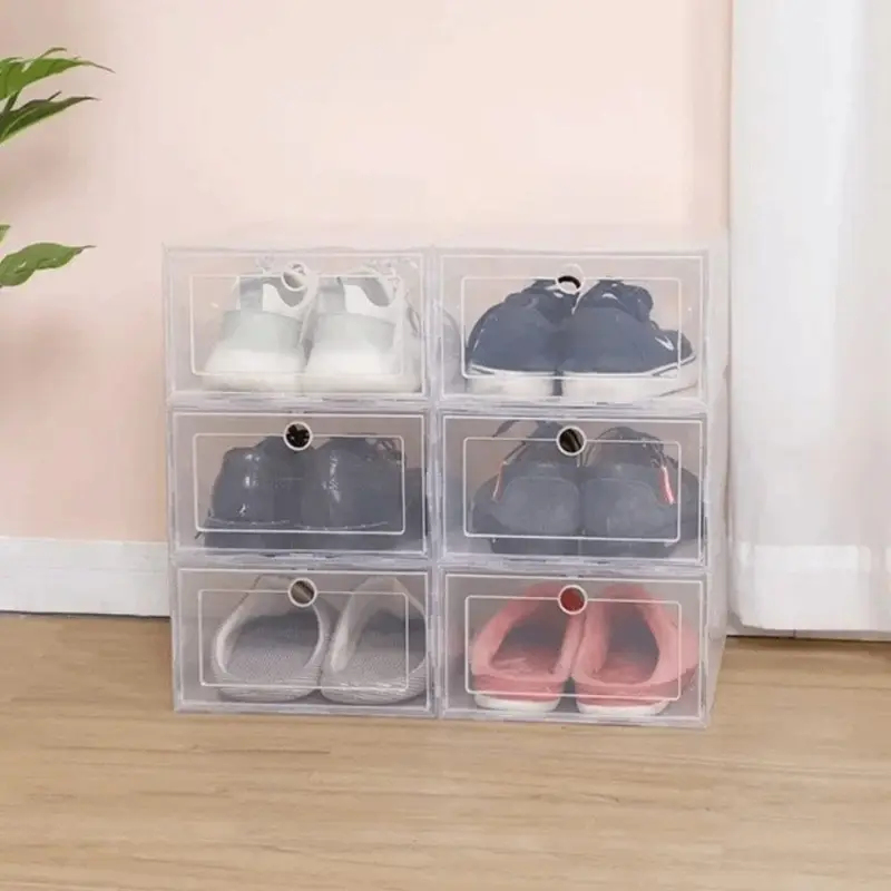 6Pcs Transparent Plastic Shoe  - Shoe Box Display review and price