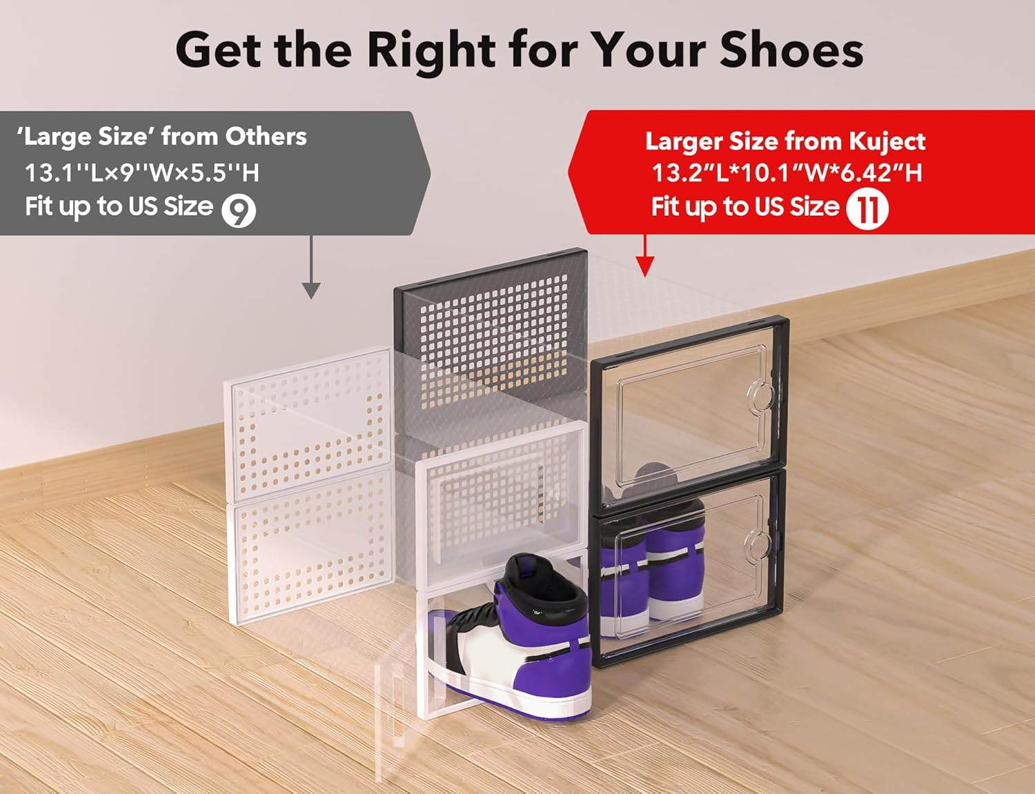 Stackable Clear Plastic Shoe S - Shoe Box Display review and price